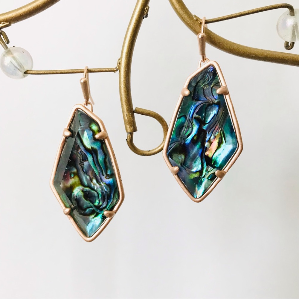 Kendra Scott Emmie Abalone Earrings Rose Gold Plated